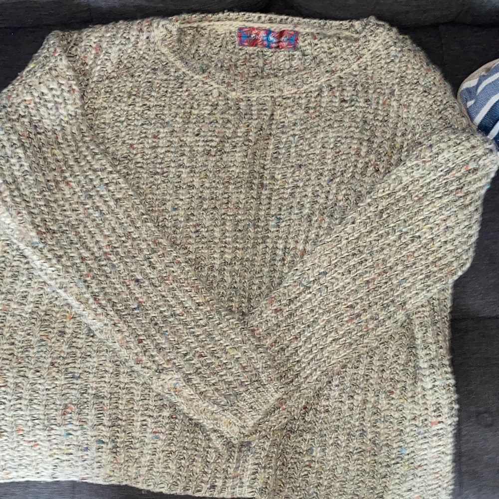 Speckled Knit Crew Neck Sweater